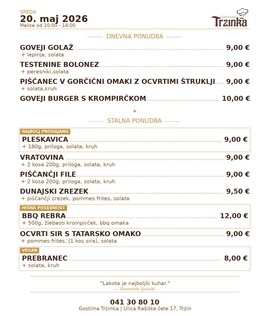 Dnevne malice – 20. maj 2026