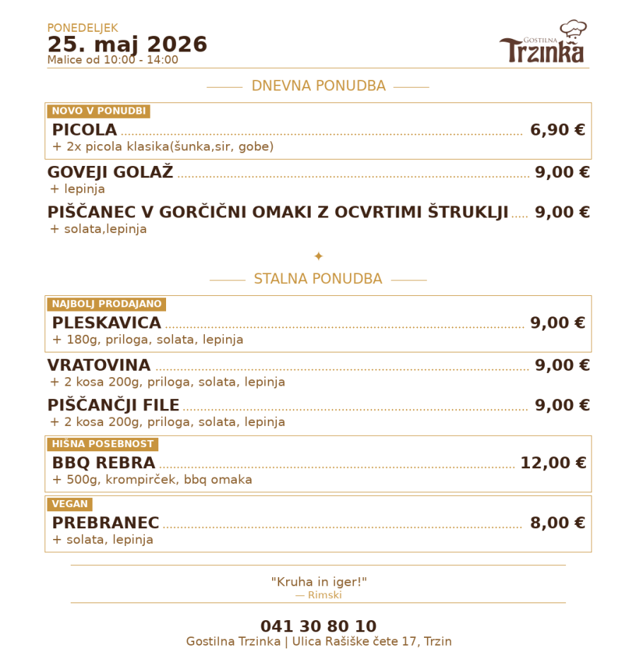 Dnevne malice – 25. maj 2026
