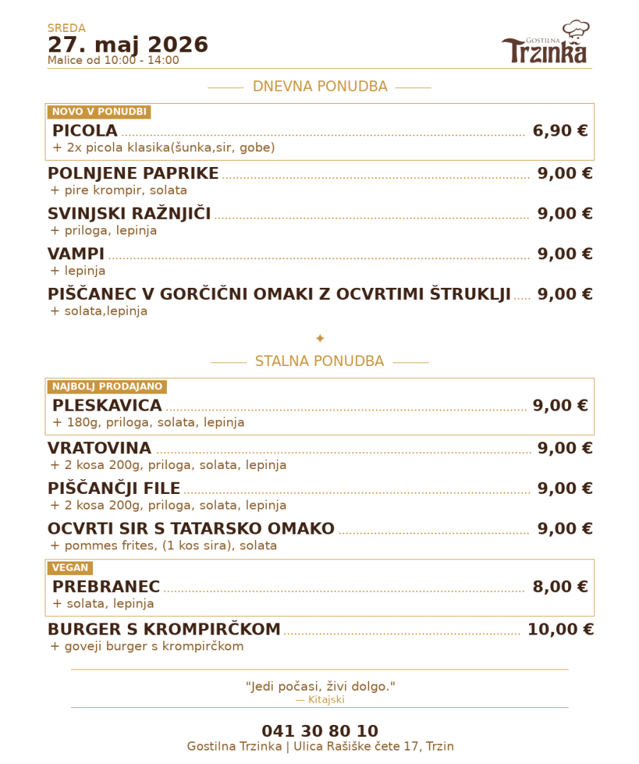 Dnevne malice – 27. maj 2026