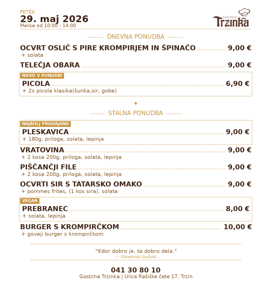 Dnevne malice – 29. maj 2026