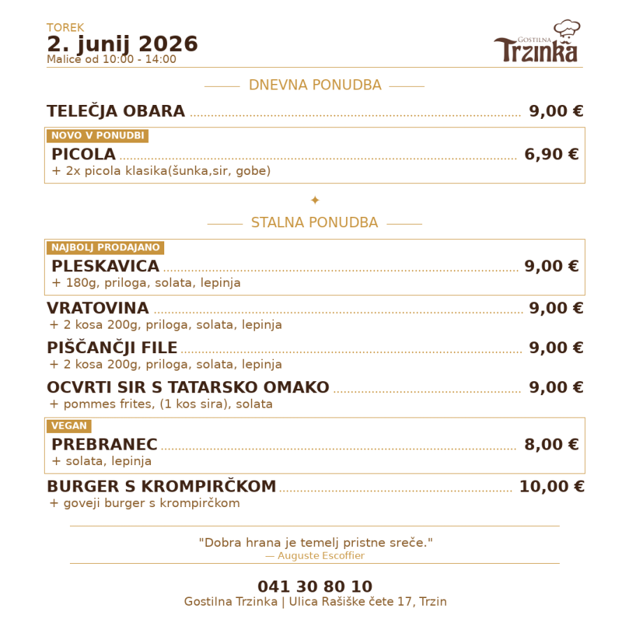 Dnevne malice – 2. junij 2026
