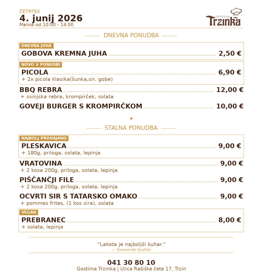 Dnevne malice – 4. junij 2026