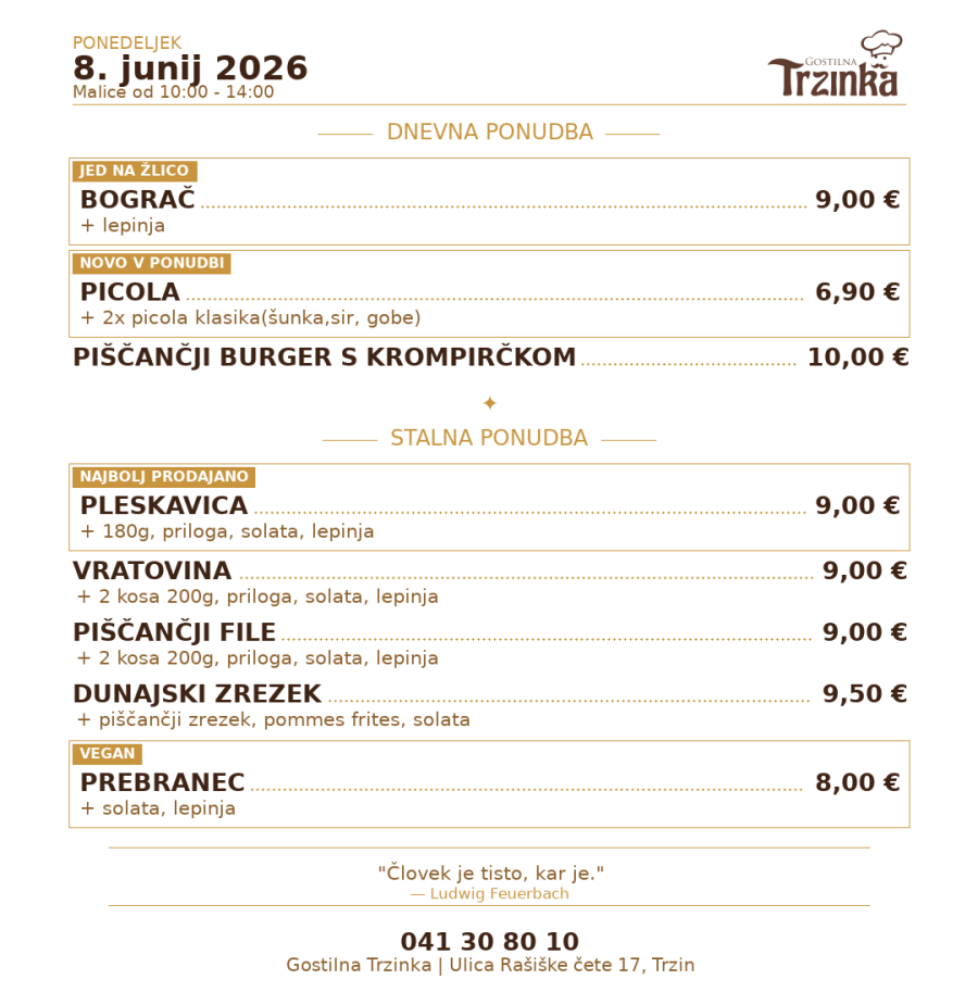 Dnevne malice – 8. junij 2026